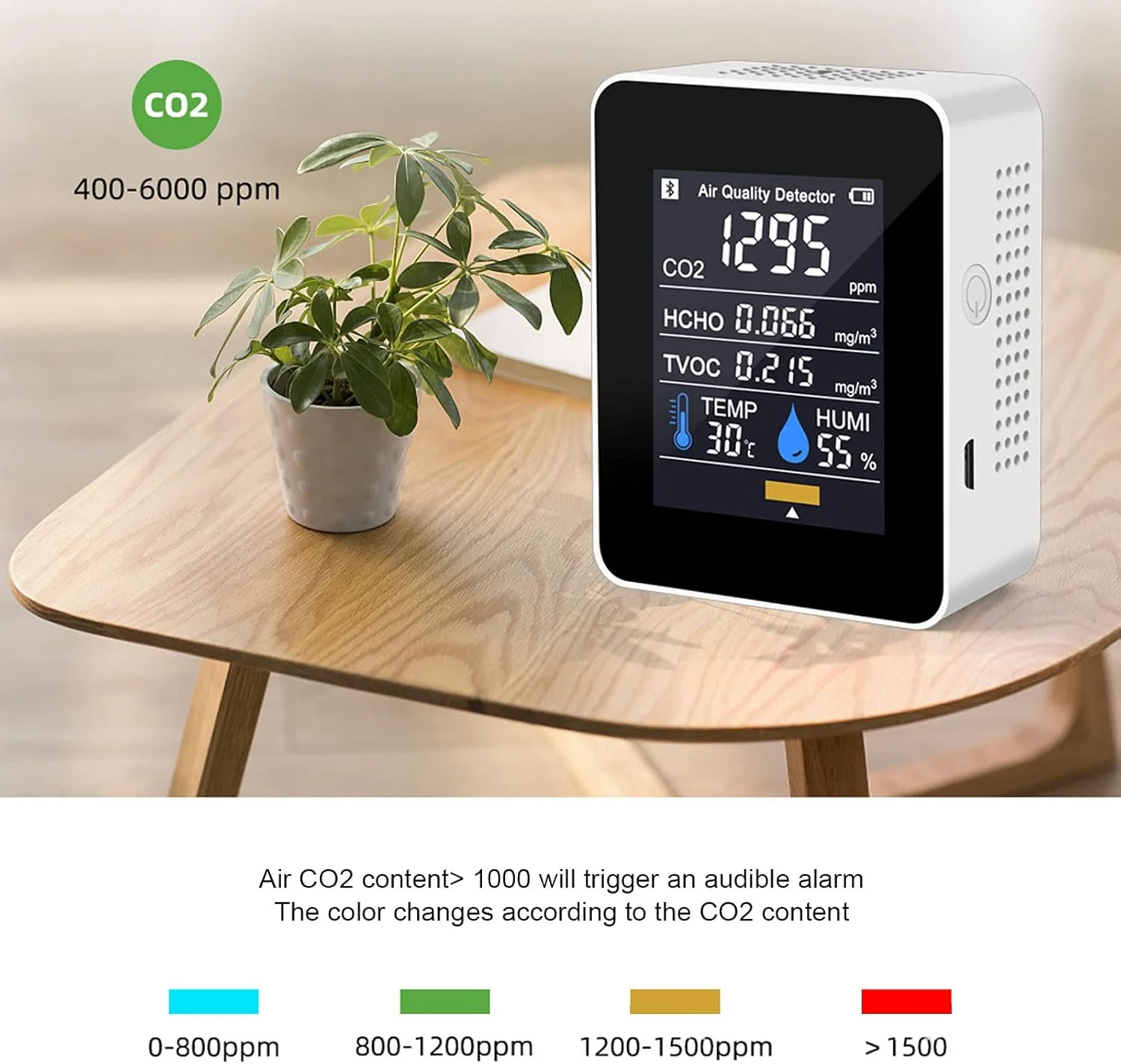 ردیاب CO2 با محدوده 400-6000 PPM، سنسور CO2، مانیتور کیفیت هوای داخل ساختمان، دتکتور دی اکسید کربن، مانیتور دما و رطوبت، شارژر USB، سنسور ردیاب مانیتور کیفیت هوا برای خانه، دفتر، باشگاه، ماشین ردیاب CO2 با محدوده 400-6000 PPM، سنسور CO2، مانیتور کیفیت هوای داخل ساختمان، دتکتور دی اکسید کربن، مانیتور دما و رطوبت، شارژر USB، سنسور ردیاب مانیتور کیفیت هوا برای خانه، دفتر، باشگاه، ماشین