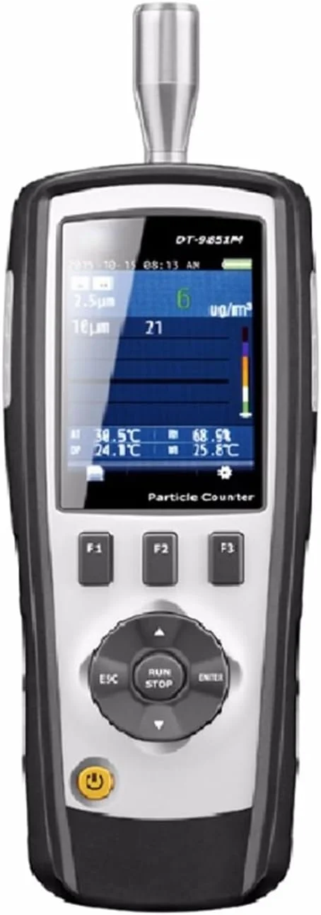 دستگاه تشخیص گاز، شمارنده ذرات هوا با گاز استخوان، حرفه ای PM0.3، PM2.5، 10μm برای آشکارساز کیفیت اتاق های تمیز