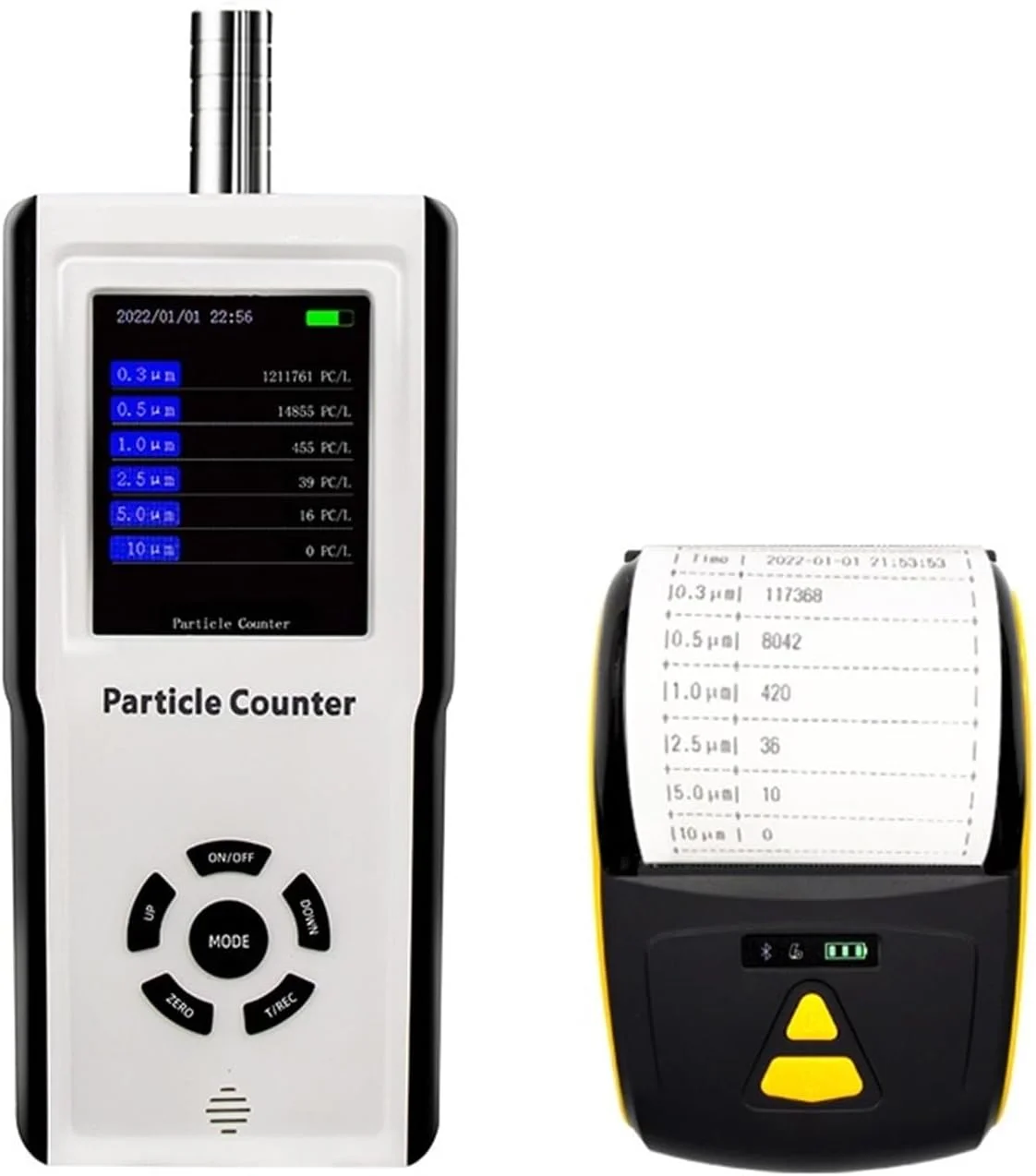 دتکتور گاز، PM2.5 داده های خروجی شش کاناله ذرات گرد و غبار با چاپگر، مانیتور کیفیت هوا، آشکارساز قابل حمل، شمارنده ذرات گرد و غبار