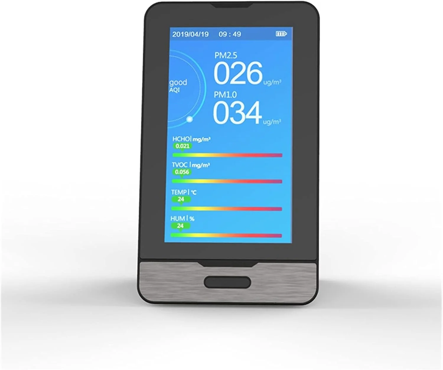 دستگاه تشخیص گاز، آشکارساز کیفیت هوای چند منظوره PM2.5، دما، رطوبت گرد و غبار HCHO TVOC، نسخه انگلیسی