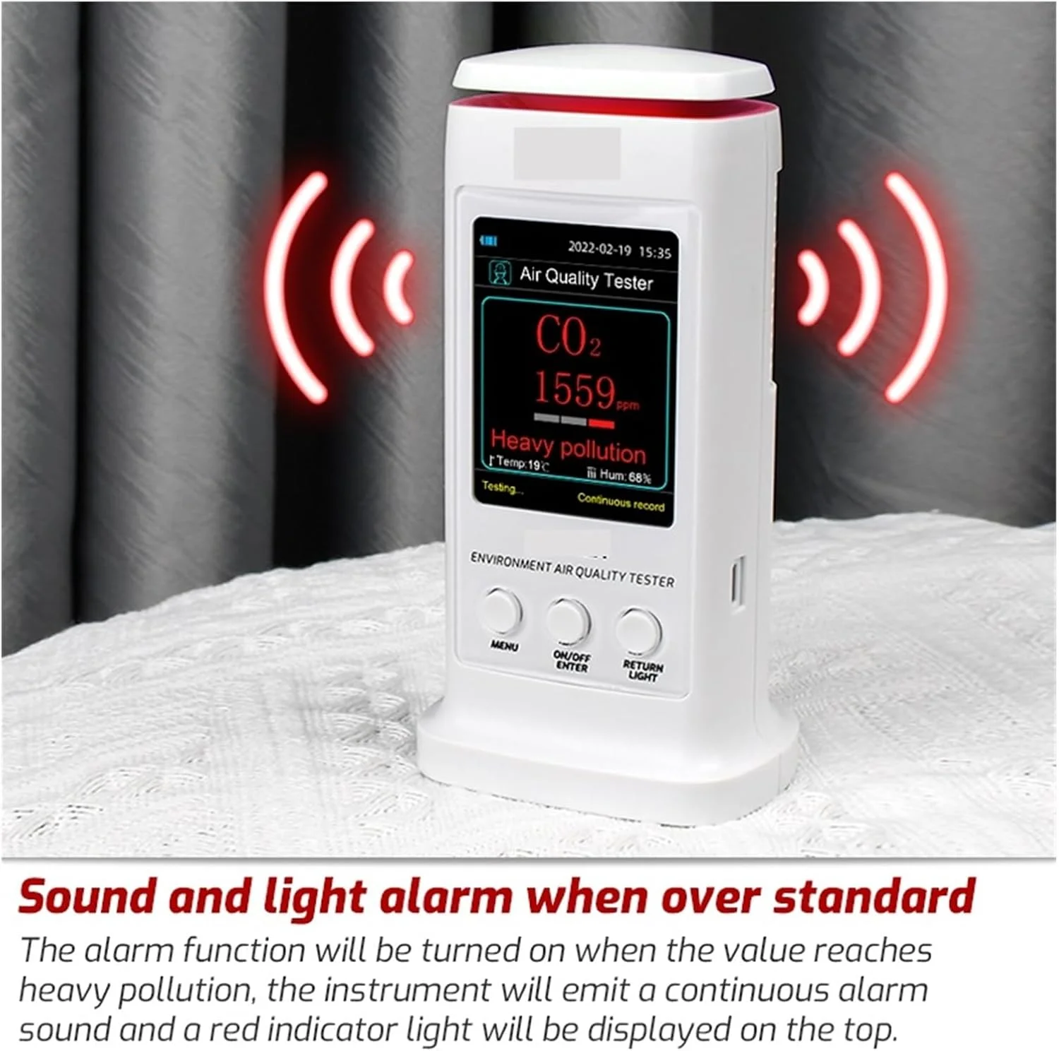 دتکتور گاز، ردیاب کیفیت هوا 8 در 1 با تجزیه و تحلیل داده های کامپیوتر PM2.5 PM10 HCHO TVOC C6H6 CO2 دماسنج مانیتور تست خانگی