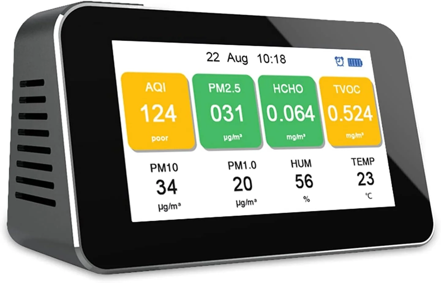 دستگاه تشخیص گاز، تشخیص کیفیت هوای چند منظوره با قابلیت تشخیص گرد و غبار PM2.5، فرمالدئید HCHO و TVOC. نسخه انگلیسی