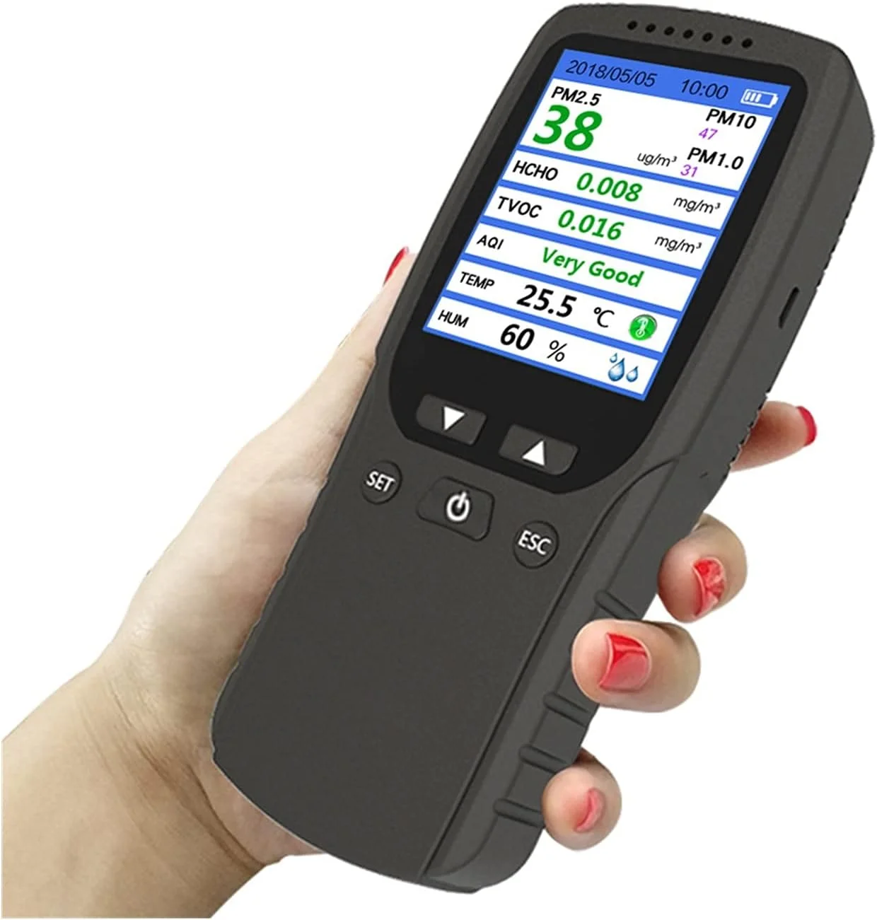 دستگاه تشخیص گاز، خانگی، داخلی، با دقت بالا، ضد گرد و غبار، فرمالدئید، آشکارساز کیفیت هوا