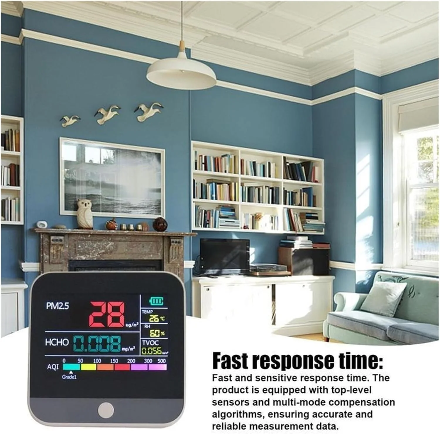 دتکتور گاز، مانیتور کیفیت هوای هوشمند مراقب کیفیت هوا، شمارنده دقیق ذرات CO2 TVOC HCHO، دما و رطوبت برای خانه، هتل و مدرسه