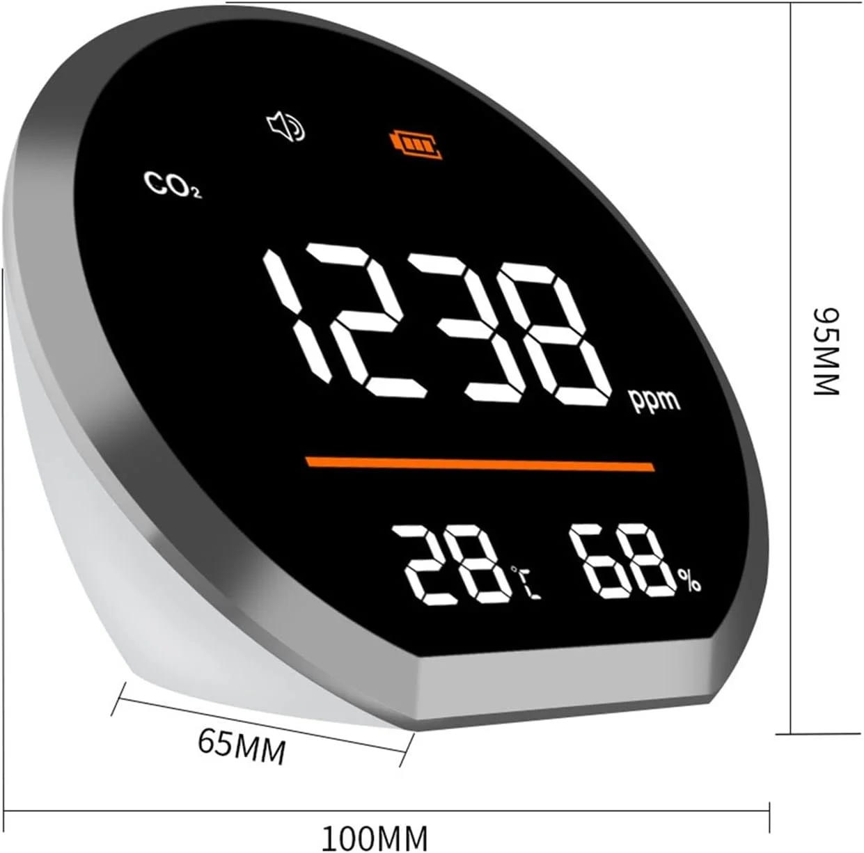 دتکتور گاز، آشکارساز دی اکسید کربن، آشکارساز CO2، آشکارساز هوا، آستانه هشدار قابل تنظیم