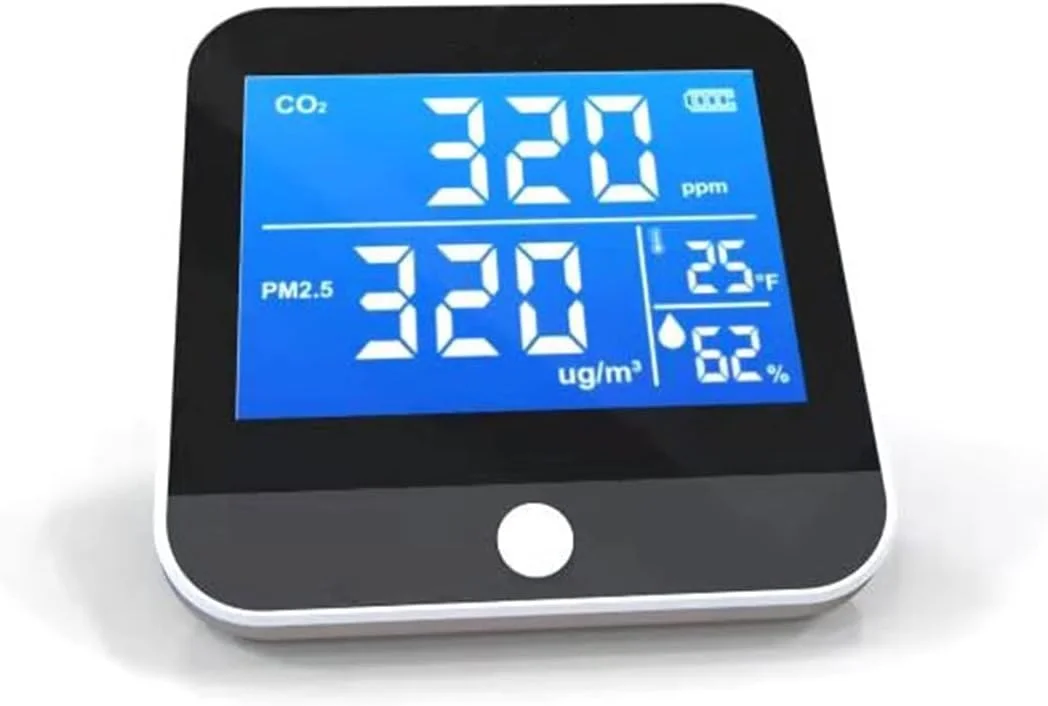 دتکتور گاز، 1 عدد مانیتور کیفیت هوای قابل حمل، تستر دما و رطوبت CO2. آشکارساز CO2 کلاس درس. مانیتور