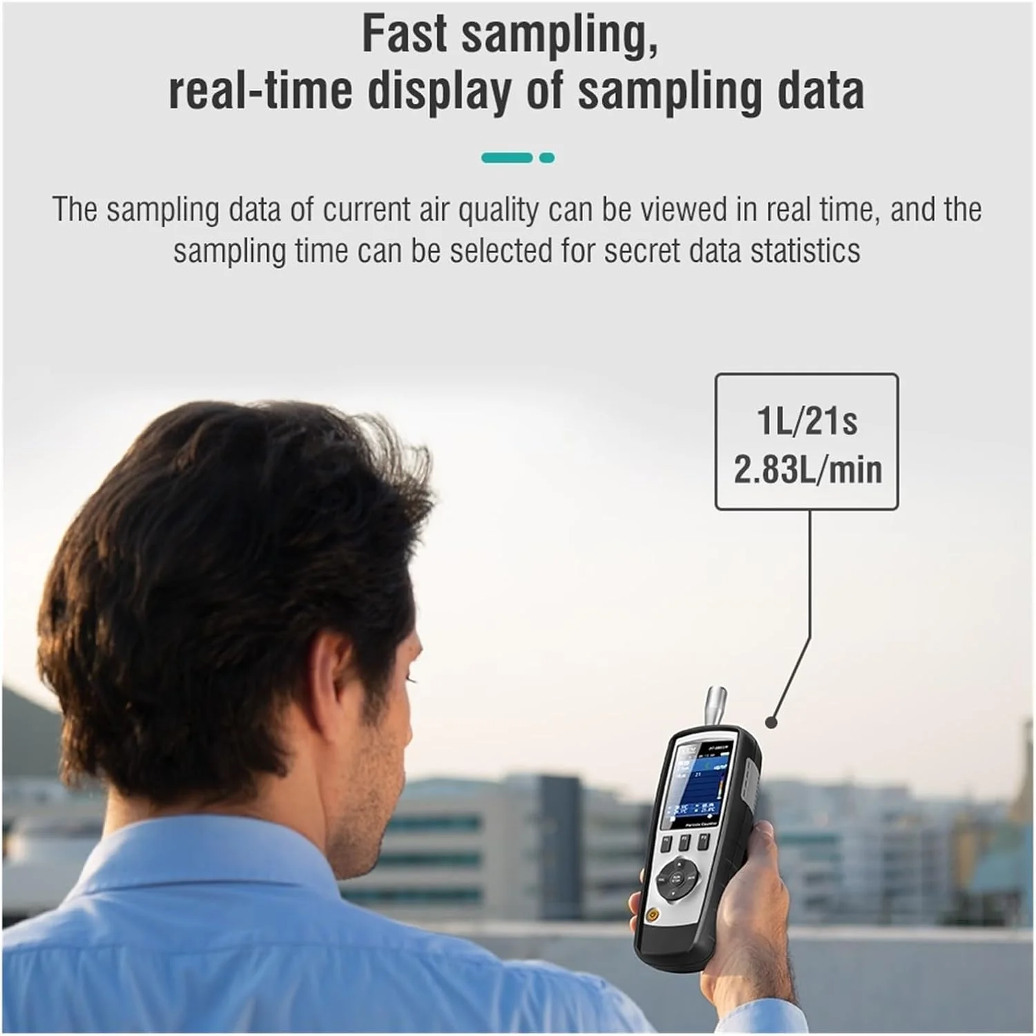 دتکتور گاز، PM0.3، PM2.5 هوای قابل حمل حرفه ای، قیمت شمارنده ذرات PM10um برای اتاق های تمیز فانوس دریایی