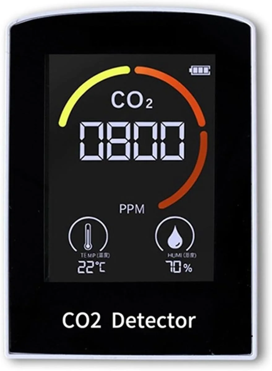 دتکتور گاز، دستگاه سنجش دی اکسید کربن دیجیتال 4 در 1، اندازه گیری رطوبت دی اکسید کربن، سنسور TVOC، آشکارساز نظارت بر کیفیت هوا CO2