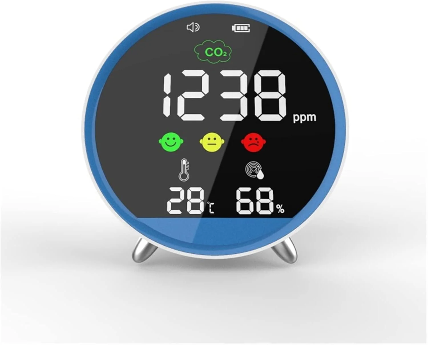 دتکتور گاز، آشکارساز دی اکسید کربن CO2. آشکارساز دما و رطوبت، متر کیفیت هوا، آشکارساز CO2. آلارم تمرکز