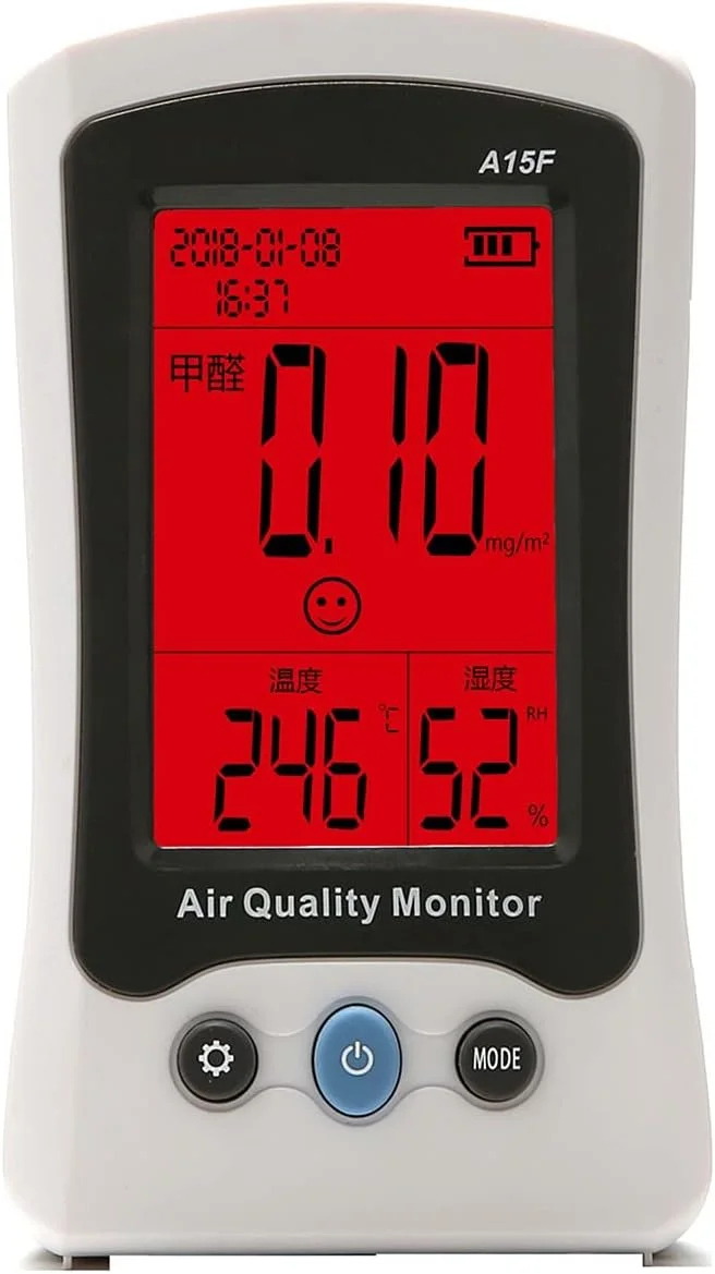 دستگاه تشخیص گاز مدل A15F. تست کننده فرمالدئید، سنجش ذرات معلق PM2.5. آشکارساز خانگی، دستگاه اندازه گیری کیفیت هوا