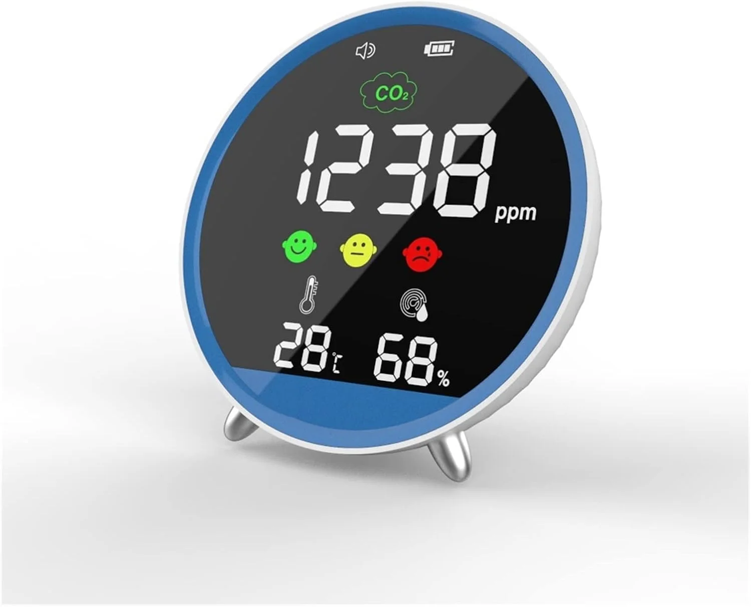 دتکتور گاز، آشکارساز دی اکسید کربن CO2. آشکارساز دما و رطوبت، متر کیفیت هوا، آشکارساز CO2. آلارم تمرکز