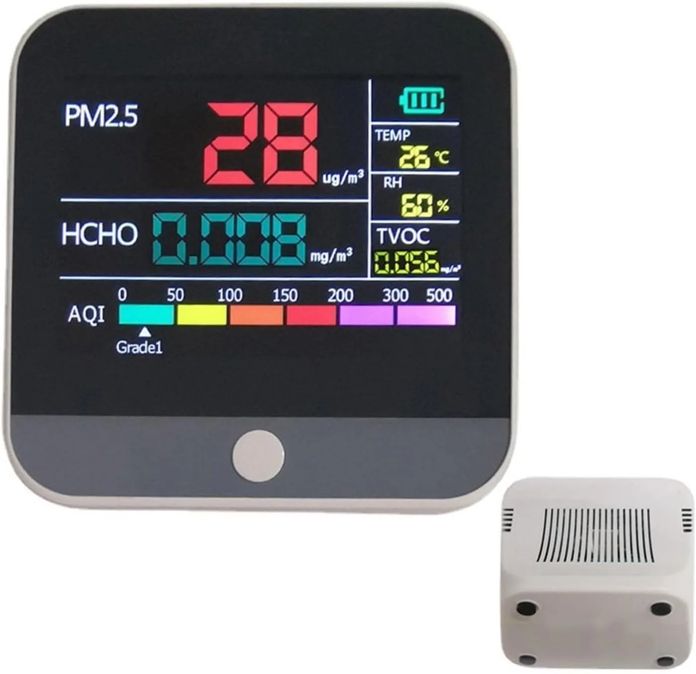 دتکتور گاز، مانیتور کیفیت هوا، آشکارساز هوشمند فرمالدئید دقیق دی اکسید کربن TVOC HCHO شمارنده ذرات دما و رطوبت برای خانه و مدرسه