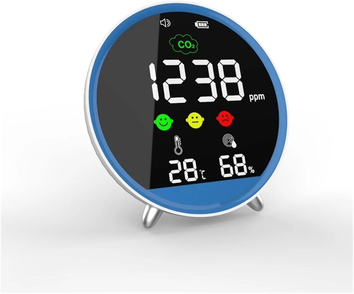 دتکتور گاز، آشکارساز دی اکسید کربن CO2. آشکارساز دما و رطوبت، متر کیفیت هوا، آشکارساز CO2. آلارم تمرکز