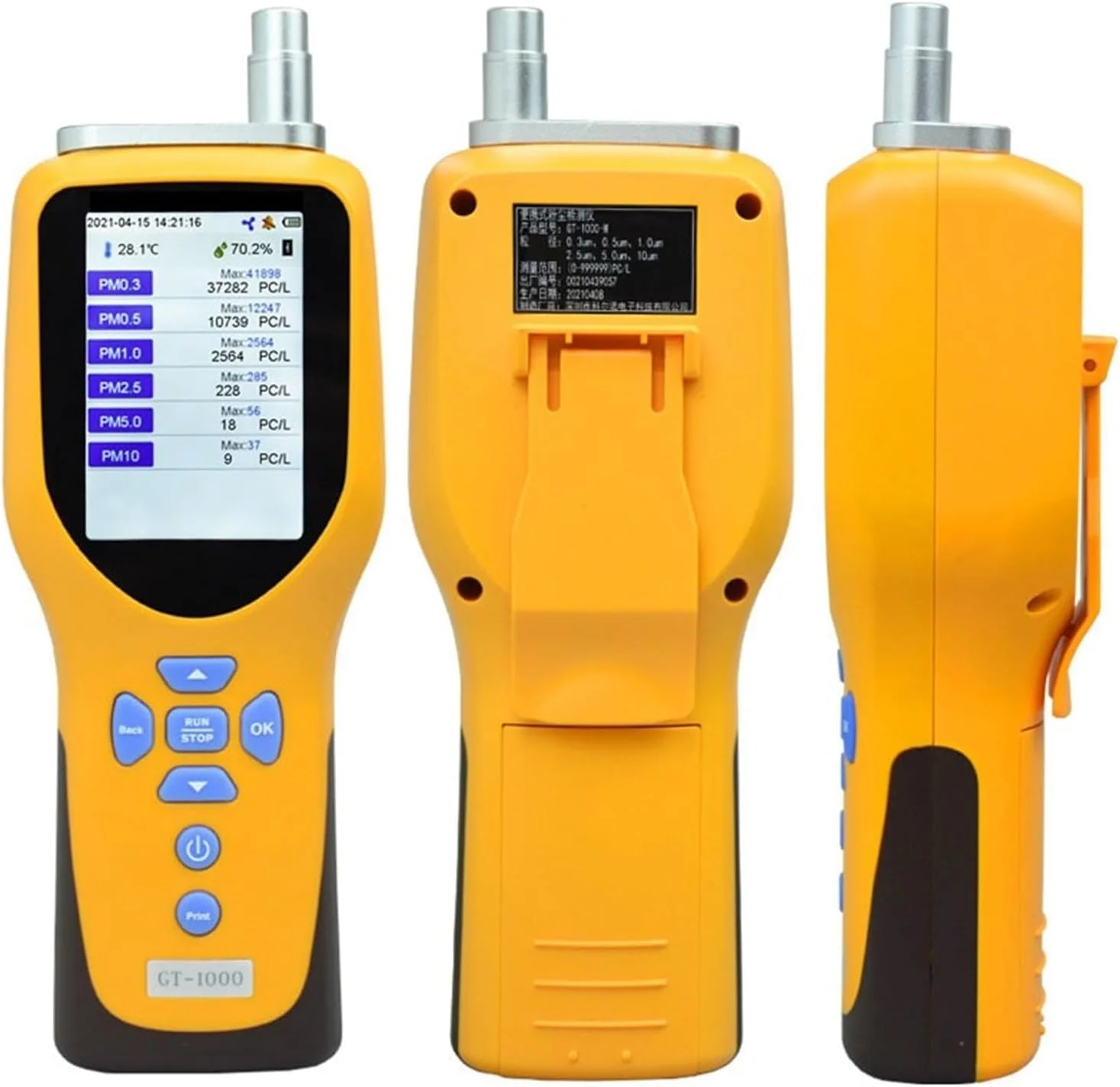 دستگاه تشخیص گاز، دستگاه تشخیص دستی گرد و غبار و ذرات، آشکارساز کیفیت هوا، PM2.5 PM10