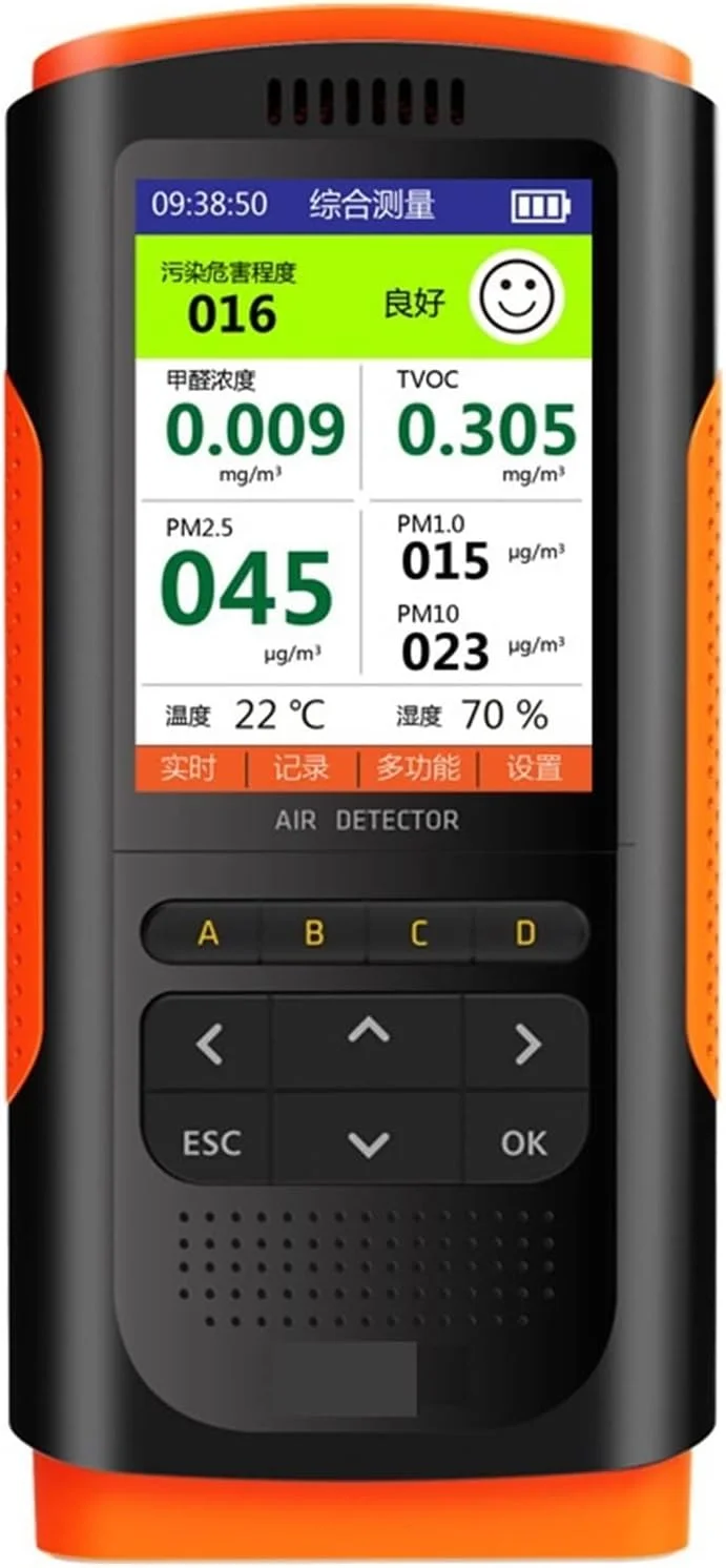 دستگاه تشخیص گاز، آشکارساز فرمالدئید، مانیتور کیفیت هوا PM2.5 PM10 PM1.0، ابزار تست کیفیت هوا و کنترل دما و رطوبت خانگی