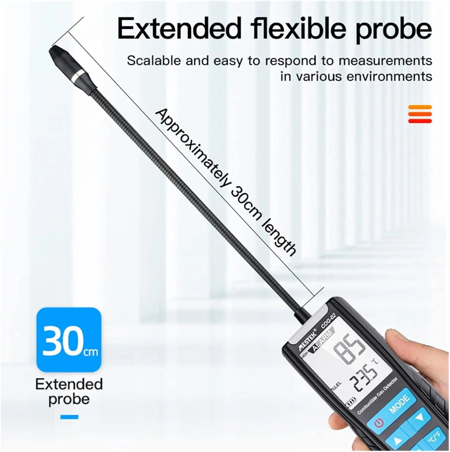 دستگاه تشخیص گاز، LCD متر محلل گاز خودرو، حسگر احتراق، آشکارساز کیفیت هوا، مانیتور آشکارساز نشت گاز با صدای شوک صوتی (CGD01)