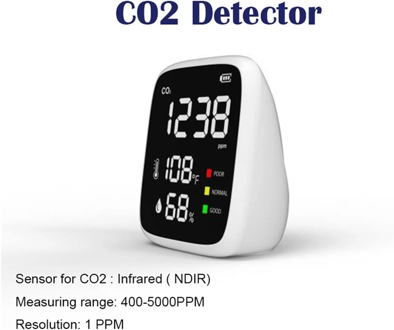 دتکتور گاز، 2 عدد. CO2. آشکارساز CO2 رستوران، دماسنج، رطوبت، نظارت بر کیفیت هوا در محیط داخلی، آشکارساز ارسال رایگان