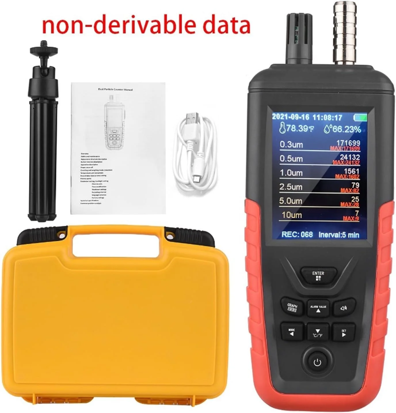 دتکتور گاز، مقیاس کیفیت هوا، شمارنده ذرات گرد و غبار می تواند داده ها را صادر کند Pm0.3 PM10 Pm2.5، 3/6 کانال شمارنده ذرات گرد و غبار (TC-8200 6 Channels)