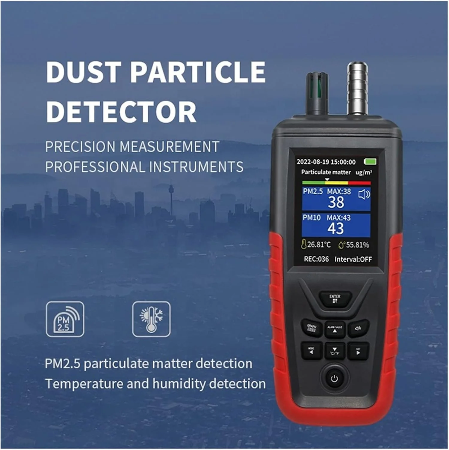 دتکتور گاز، دستگاه سنجش ذرات گرد و غبار هوا با 3/6 کانال، سنسور نظارت بر PM2.5/10، دماسنج رطوبت، آشکارساز کیفیت هوا، غلظت گرد و غبار (DY-8200 6 Channels)