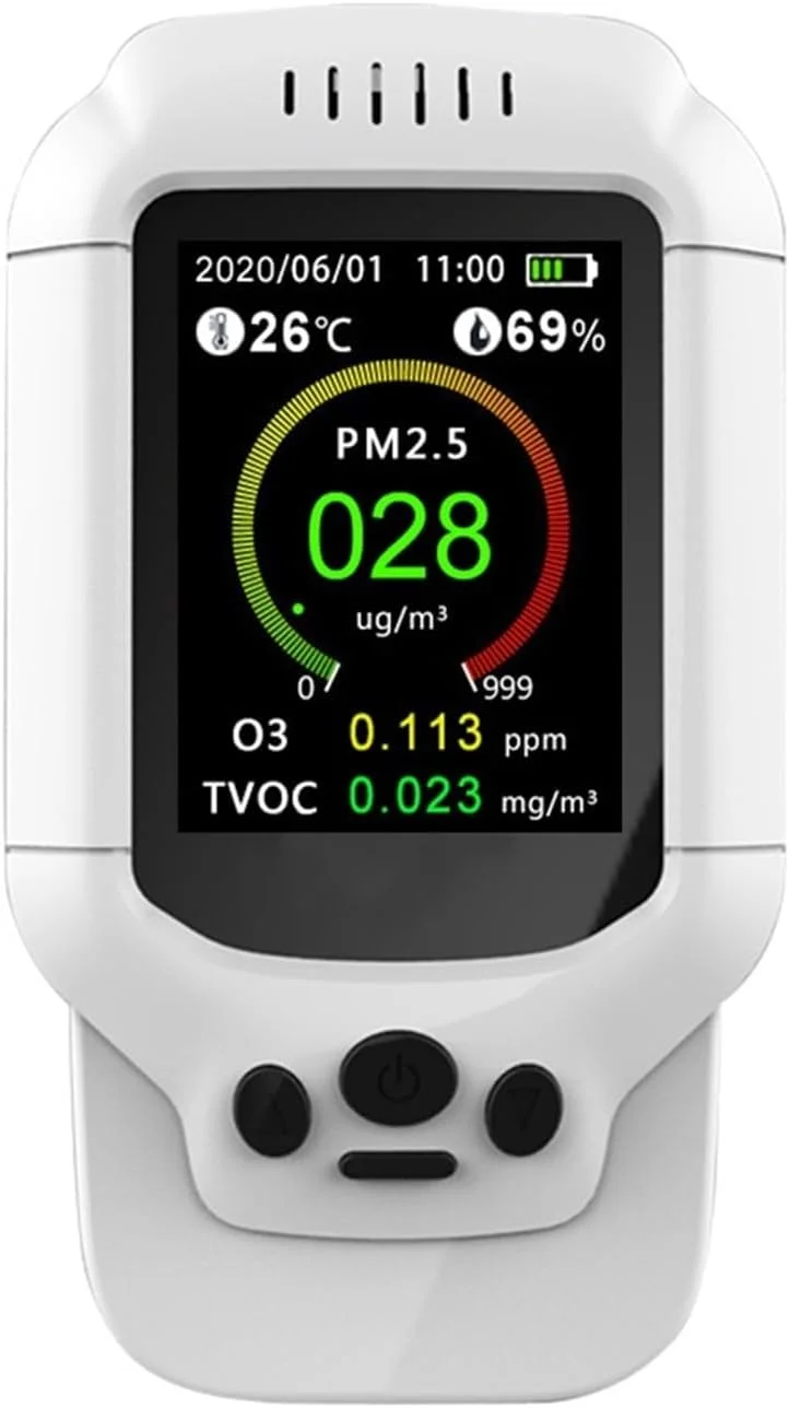 دستگاه تشخیص گاز، دستگاه تست گاز اوزون حرفه ای 8 در 1، آشکارساز کیفیت هوا PM2.5 PM10 PM1.0 TVOC O3، سنسور اوزون، رطوبت سنج