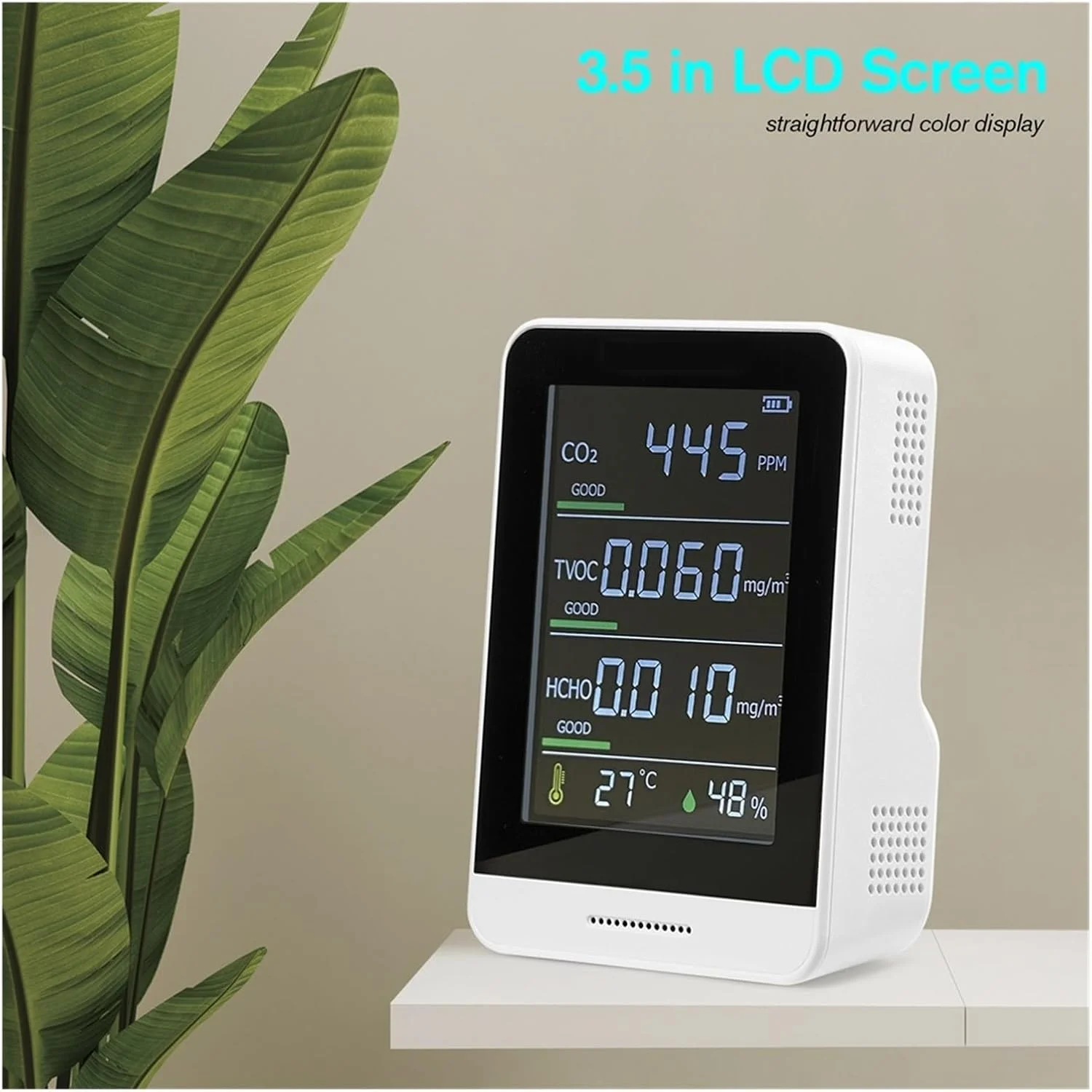 دستگاه تشخیص گاز، مانیتور کیفیت هوا در محیط های داخلی، دستگاه تست دقیق دی اکسید کربن، فرمالدئید، دما و رطوبت نسبی