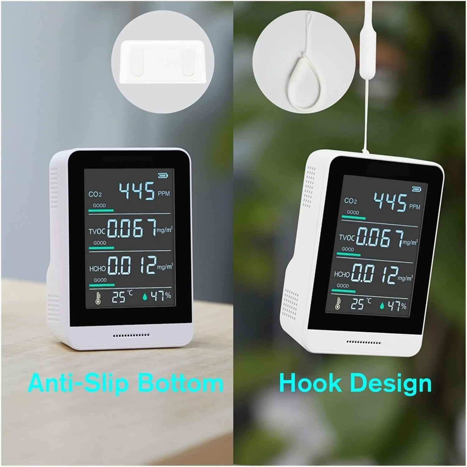 دستگاه تشخیص گاز، مانیتور کیفیت هوا در محیط های داخلی، دستگاه تست دقیق دی اکسید کربن، فرمالدئید، دما و رطوبت نسبی