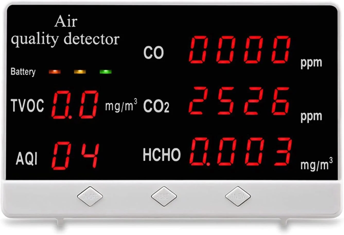 دستگاه تشخیص گاز، نشبع CO2. آشکارساز مونوکسید کربن، آشکارساز فرمالدئید TVOC. آشکارساز گاز سمی دستگاه تشخیص گاز، نشبع CO2. آشکارساز مونوکسید کربن، آشکارساز فرمالدئید TVOC. آشکارساز گاز سمی