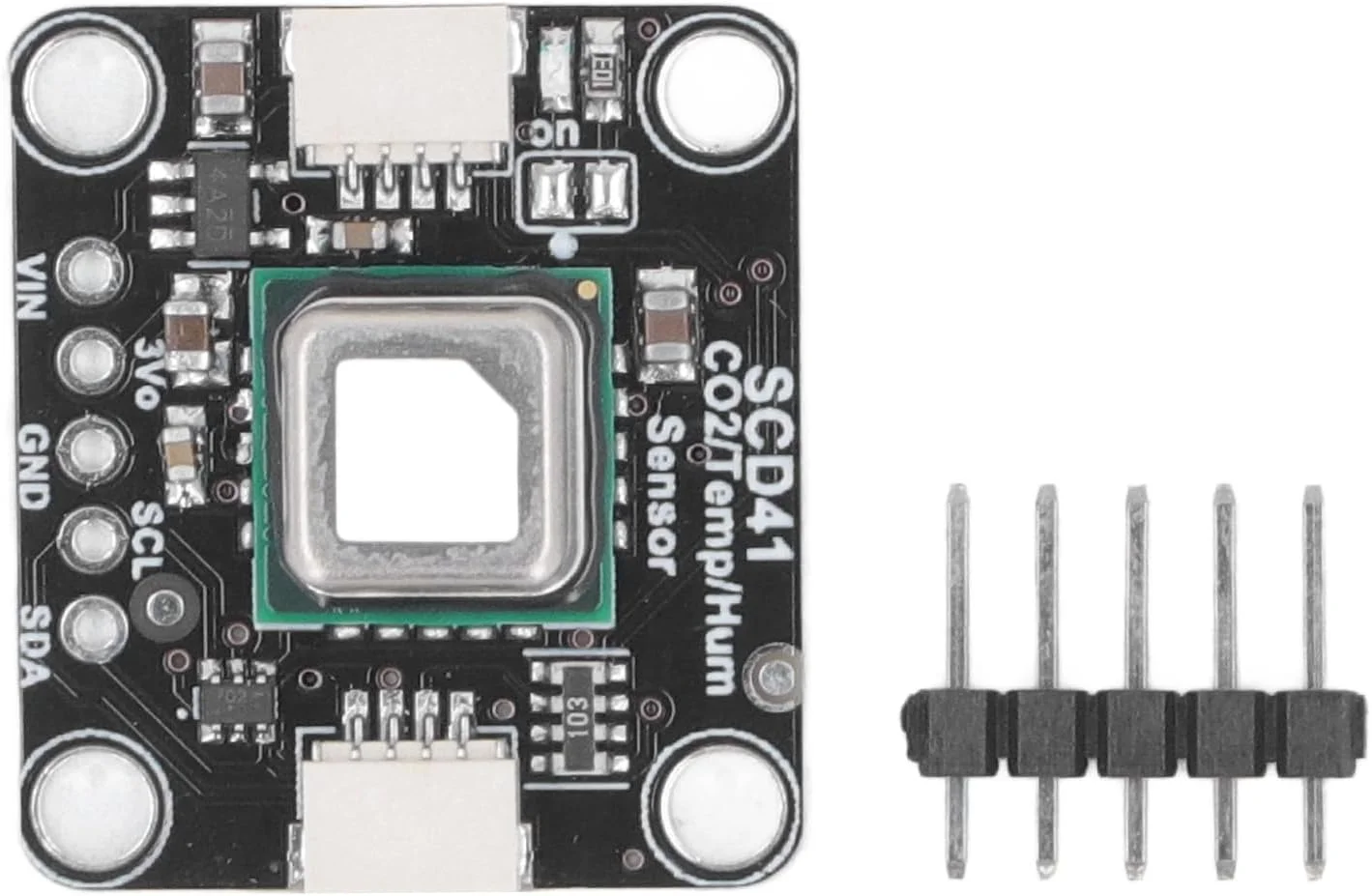 ماژول سنسور CO2، سنسور غلظت گاز دی اکسید کربن با قابلیت تشخیص دما و رطوبت، محدوده اندازه گیری گسترده 400 تا 2000ppm، اندازه جمع و جور برای خانه، دفتر، باغ گیاه شناسی