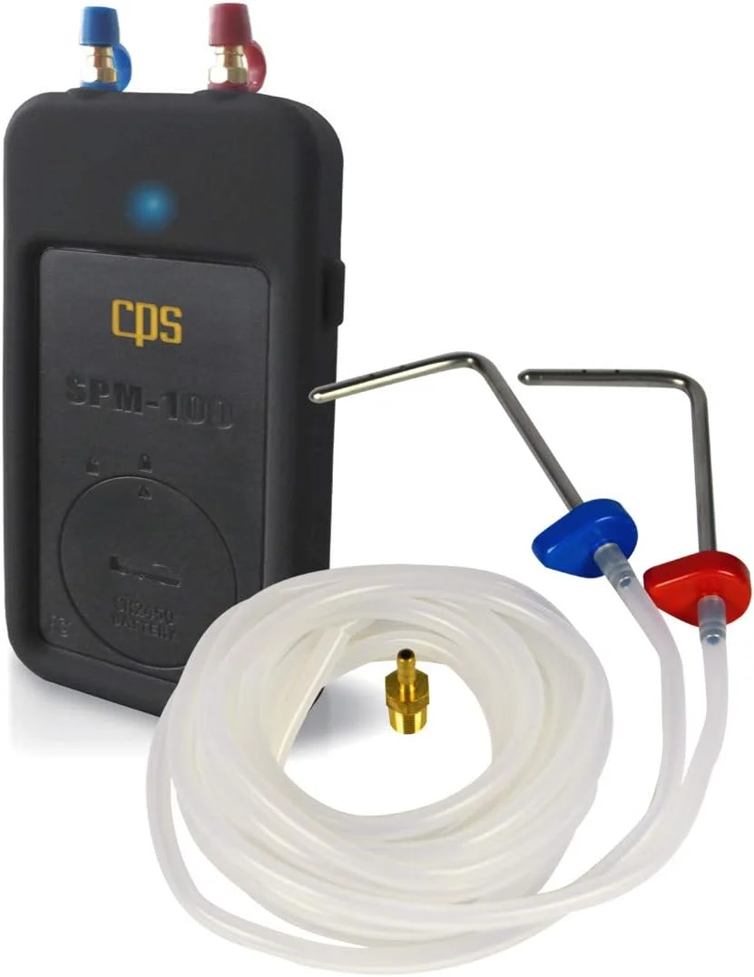 مجموعه مانومتر و پروب بی سیم گوشی هوشمند CPS SPM-K1 - شامل SPM-100، (2) پروب فشار استاتیک با پایه های مغناطیسی کد رنگی، (2) بخش 6 فوتی لوله و (1) اتصالات گاز برنجی مجموعه مانومتر و پروب بی سیم گوشی هوشمند CPS SPM-K1 - شامل SPM-100، (2) پروب فشار استاتیک با پایه های مغناطیسی کد رنگی، (2) بخش 6 فوتی لوله و (1) اتصالات گاز برنجی