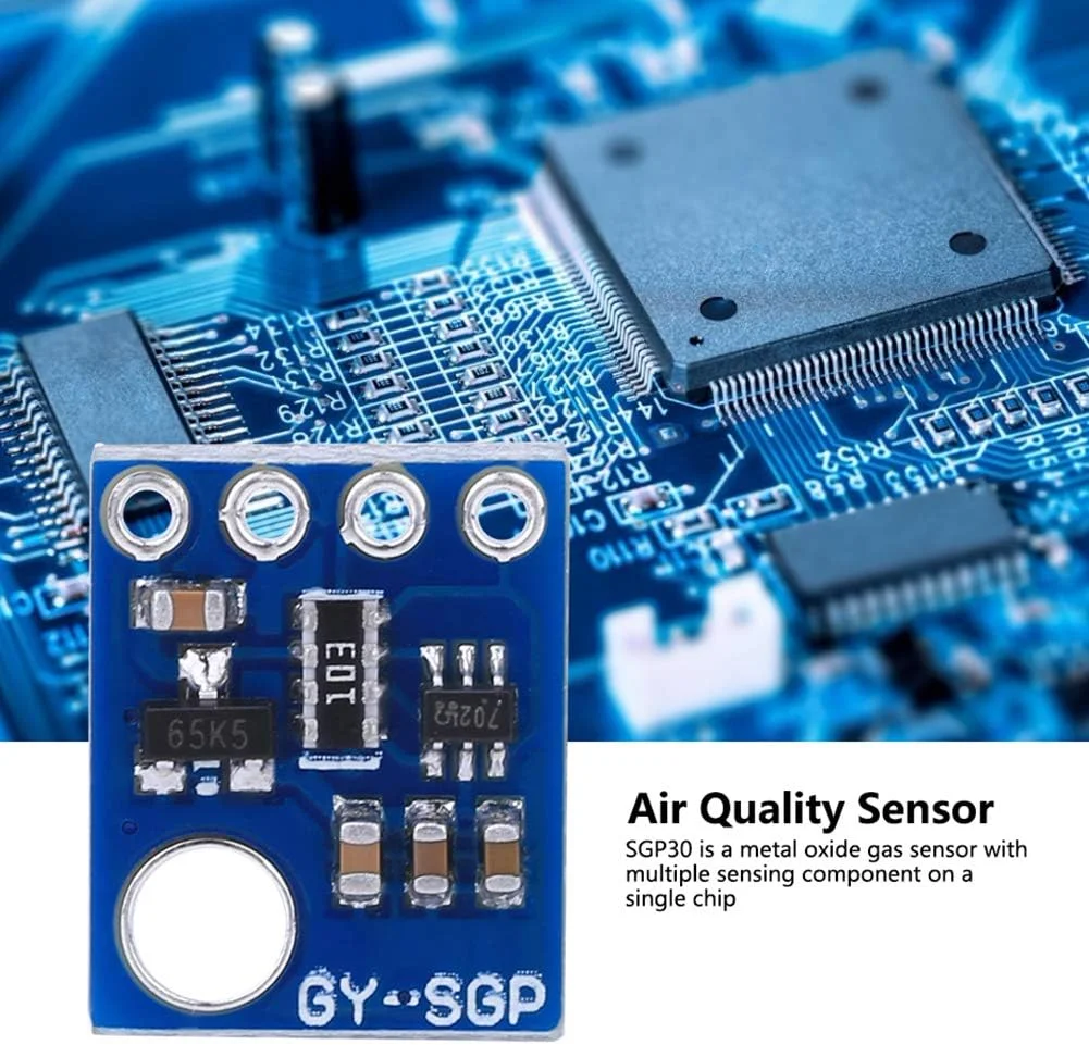 ماژول حسگر کیفیت هوا، ماژول حسگر گاز ارتباطی GY-SGP30 I2C، ماژول آشکارساز فرمالدئید ECO2 2V-5V برای نظارت بر محیط زیست لوازم خانگی