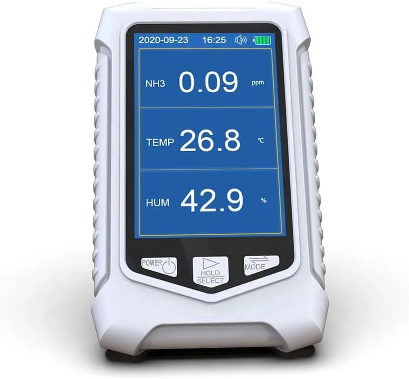 دستگاه تشخیص گاز آمونیاک CINARIS، مانیتور NH3 قابل حمل با قابلیت سنجش دما و رطوبت، مانیتور کیفیت هوا