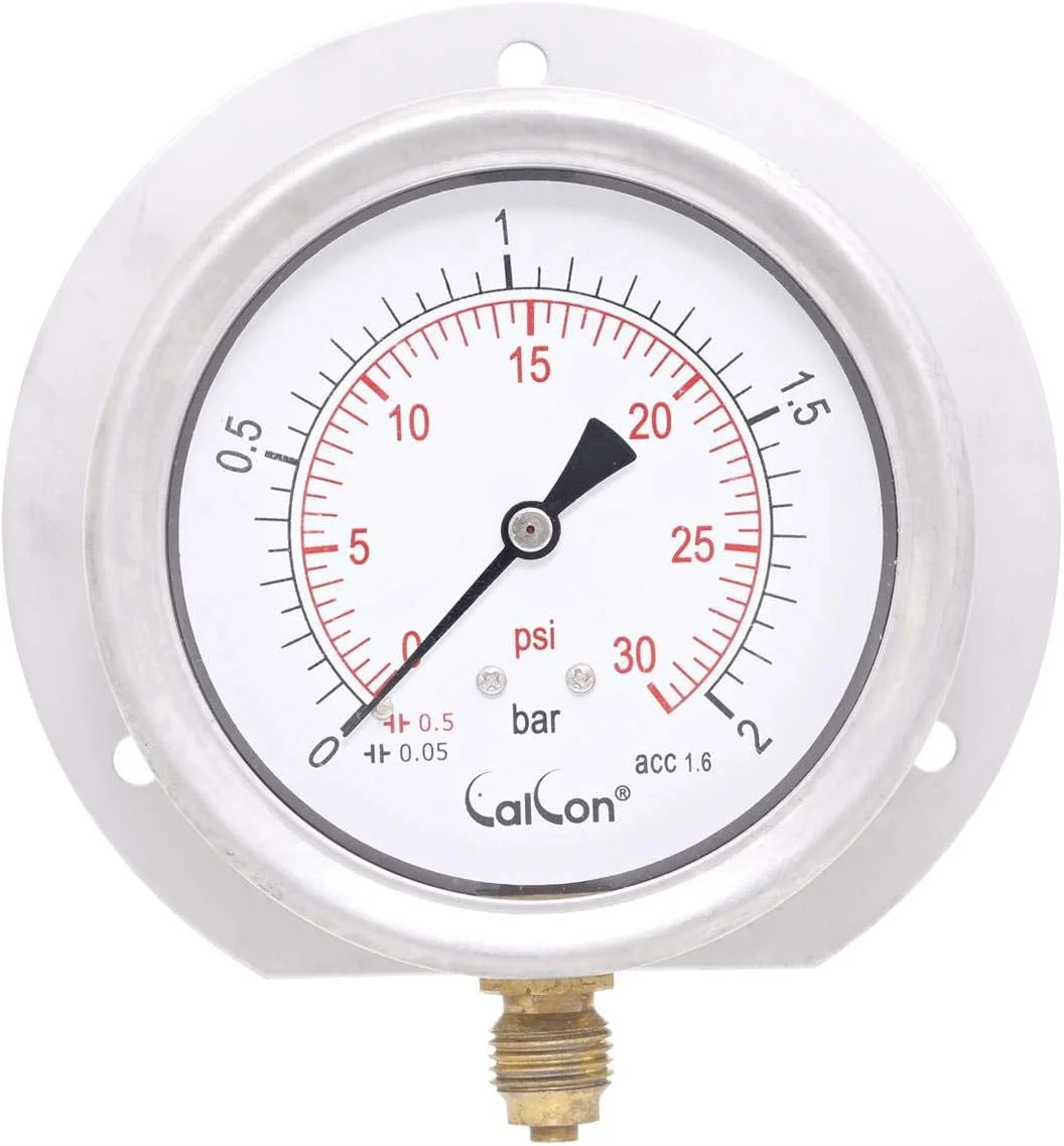 گیج فشار کالکن، CC-10-C-80mm، اتصال از زیر 1/4 اینچ BSP با فلنج