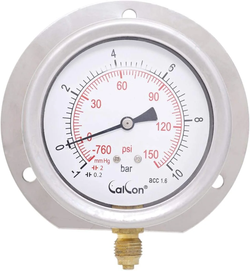 گیج فشار کلکن، CC-10-C-80mm، اتصال از زیر 1/4 اینچ BSP با فلنج