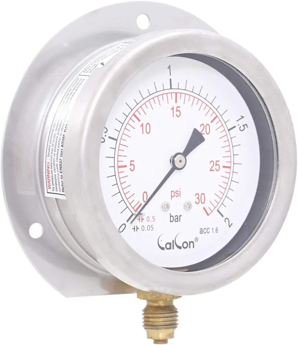 گیج فشار کالکن، CC-10-C-80mm، اتصال از زیر 1/4 اینچ BSP با فلنج