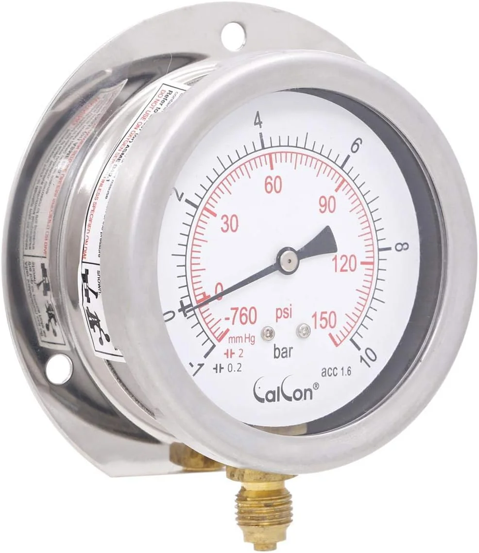 گیج فشار کلکن، CC-10-C-80mm، اتصال از زیر 1/4 اینچ BSP با فلنج