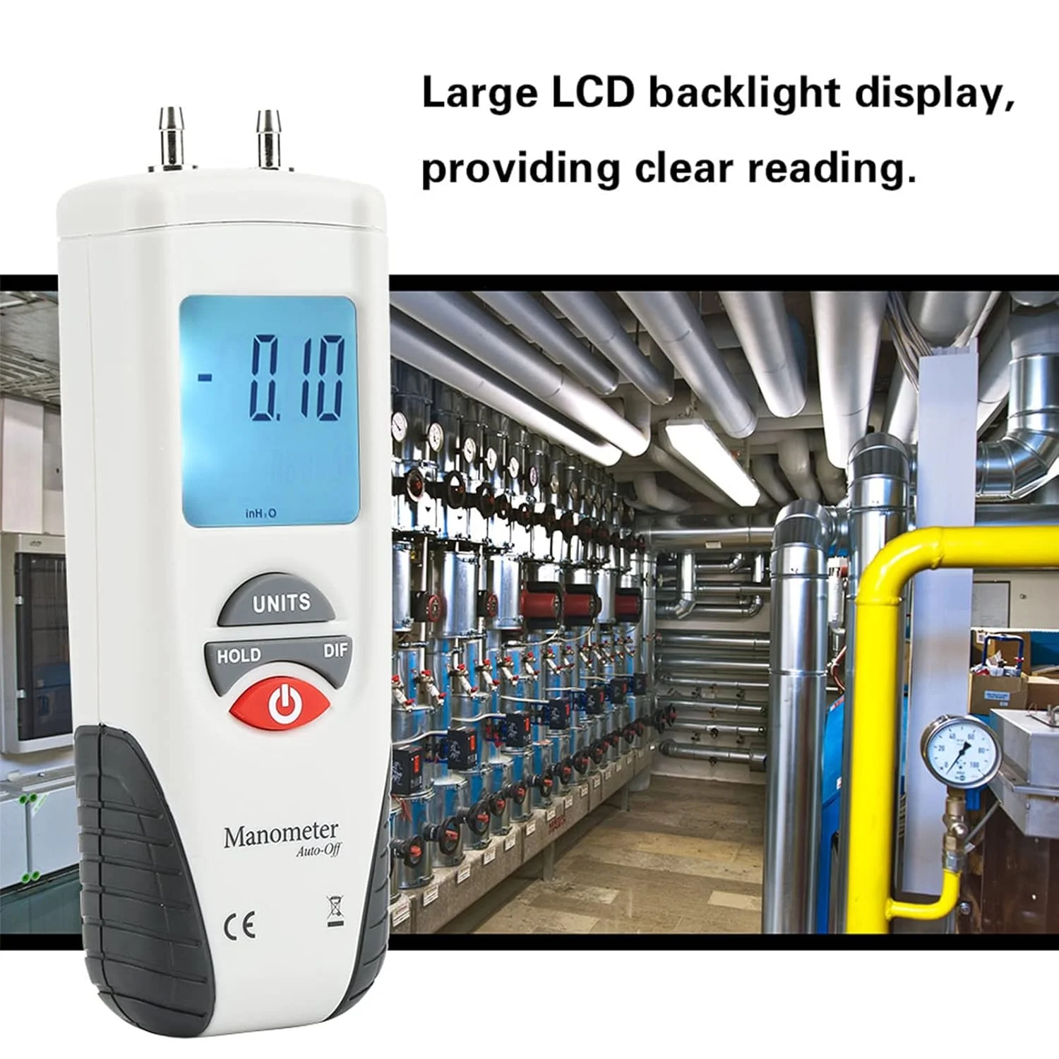 فشارسنج هوا بریلوکسا مدل HT-1890، مانومتر دیجیتال دستی، فشارسنج اختلاف فشار هوا با 11 واحد قابل انتخاب