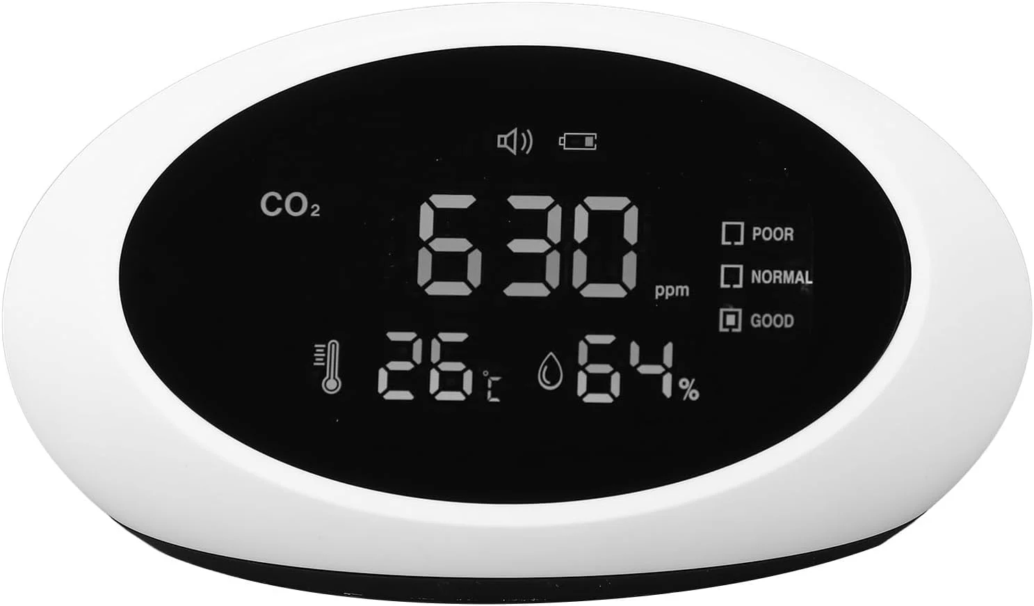 دستگاه تشخیص دی اکسید کربن Brilluxa، مانیتور دی اکسید کربن قابل شارژ با صفحه نمایش LCD HD، دماسنج رطوبت سنج، دستگاه قابل حمل سنجش کیفیت هوا، دستگاه تشخیص CO2 داخلی