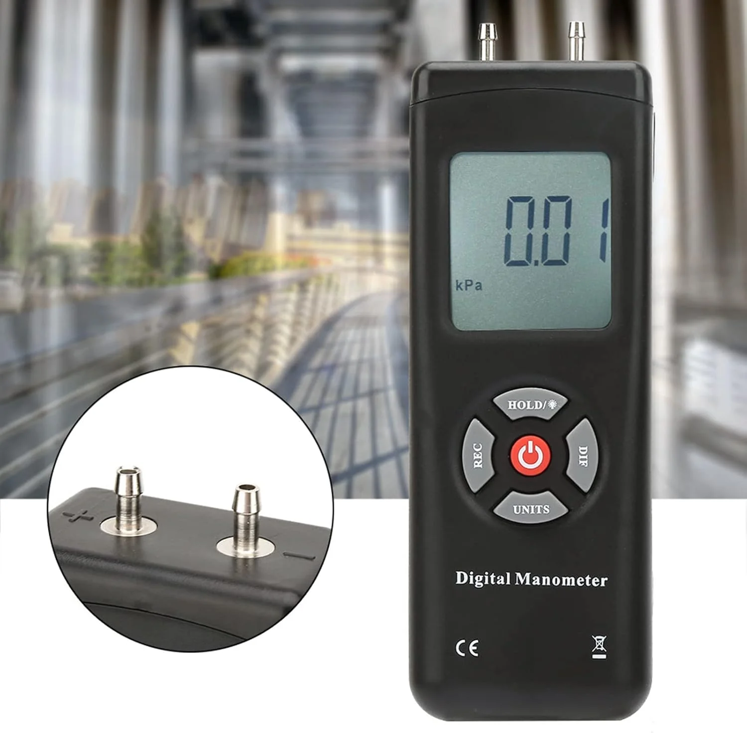 فشارسنج دیفرانسیل دیجیتال بریلوکسا TL100، مانومتر دیجیتال دستی برای اندازه گیری دقیق فشار دیفرانسیل، فشارسنج دقیق