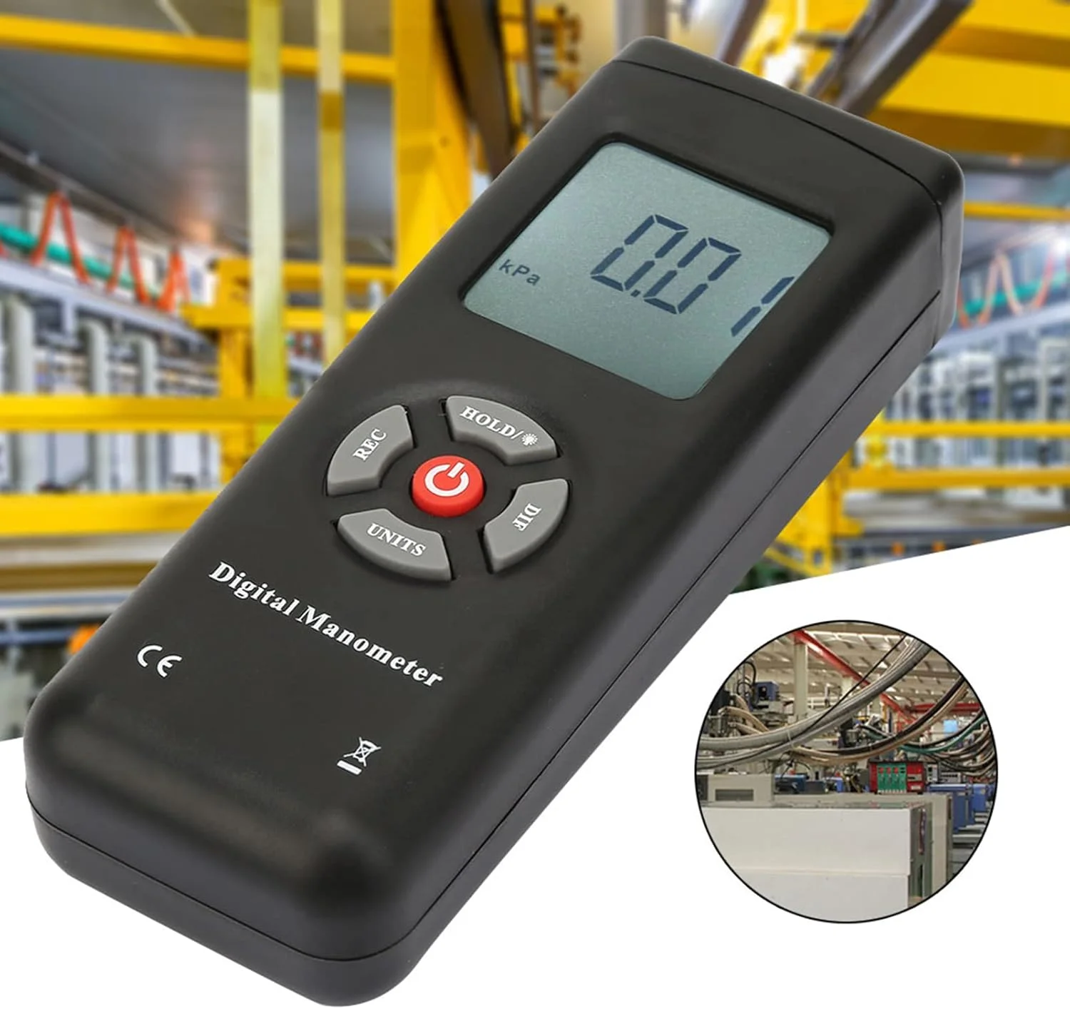 فشارسنج دیفرانسیل دیجیتال بریلوکسا TL100، مانومتر دیجیتال دستی برای اندازه گیری دقیق فشار دیفرانسیل، فشارسنج دقیق