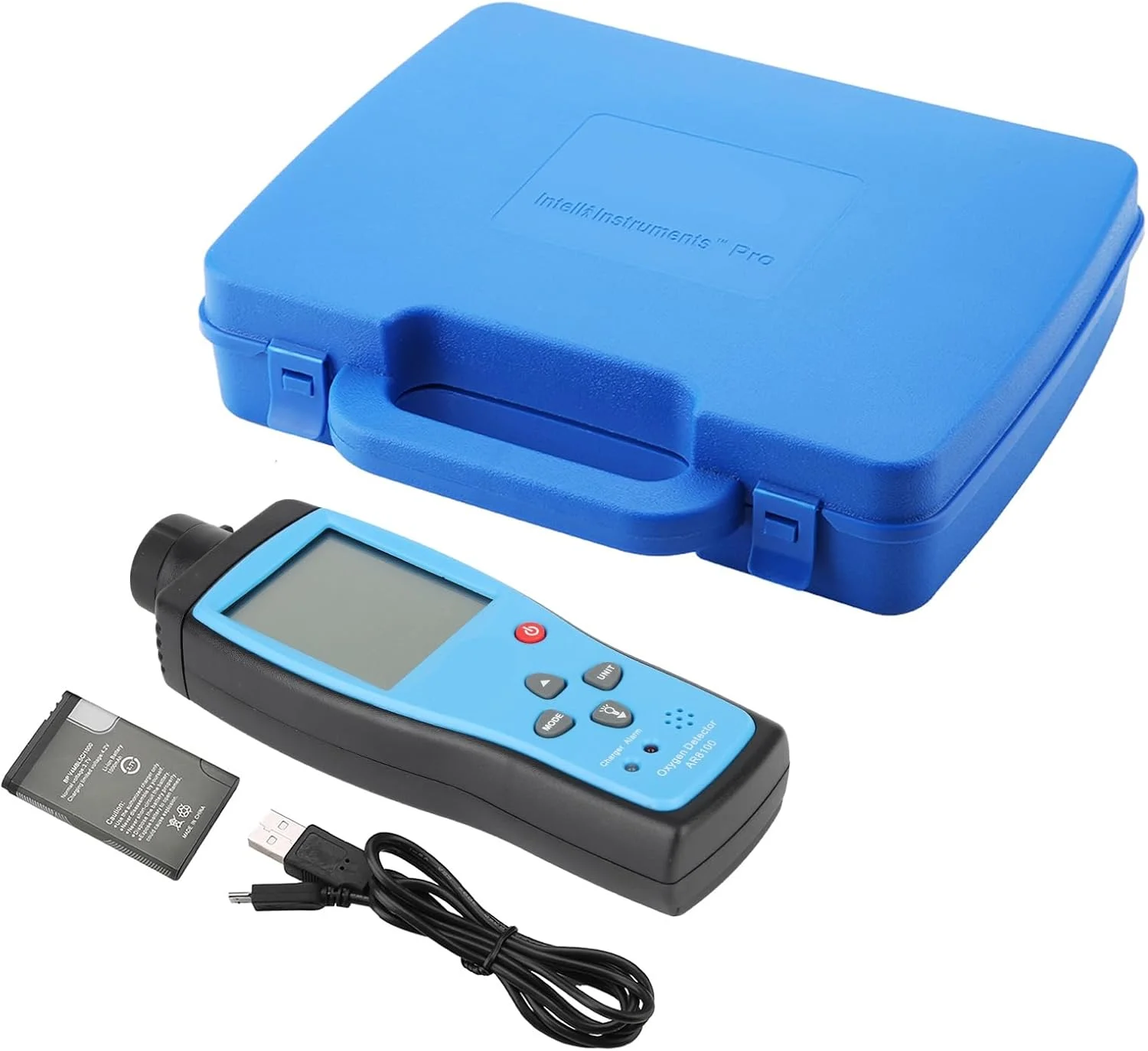 دستگاه سنجش اکسیژن دستی بریلوکسا مدل AR8100، ردیاب اکسیژن قابل شارژ برای صنعت در فضای باز 100-240 ولت، مانیتور گاز با نشانگرهای متعدد و آلارم، دارای LCD