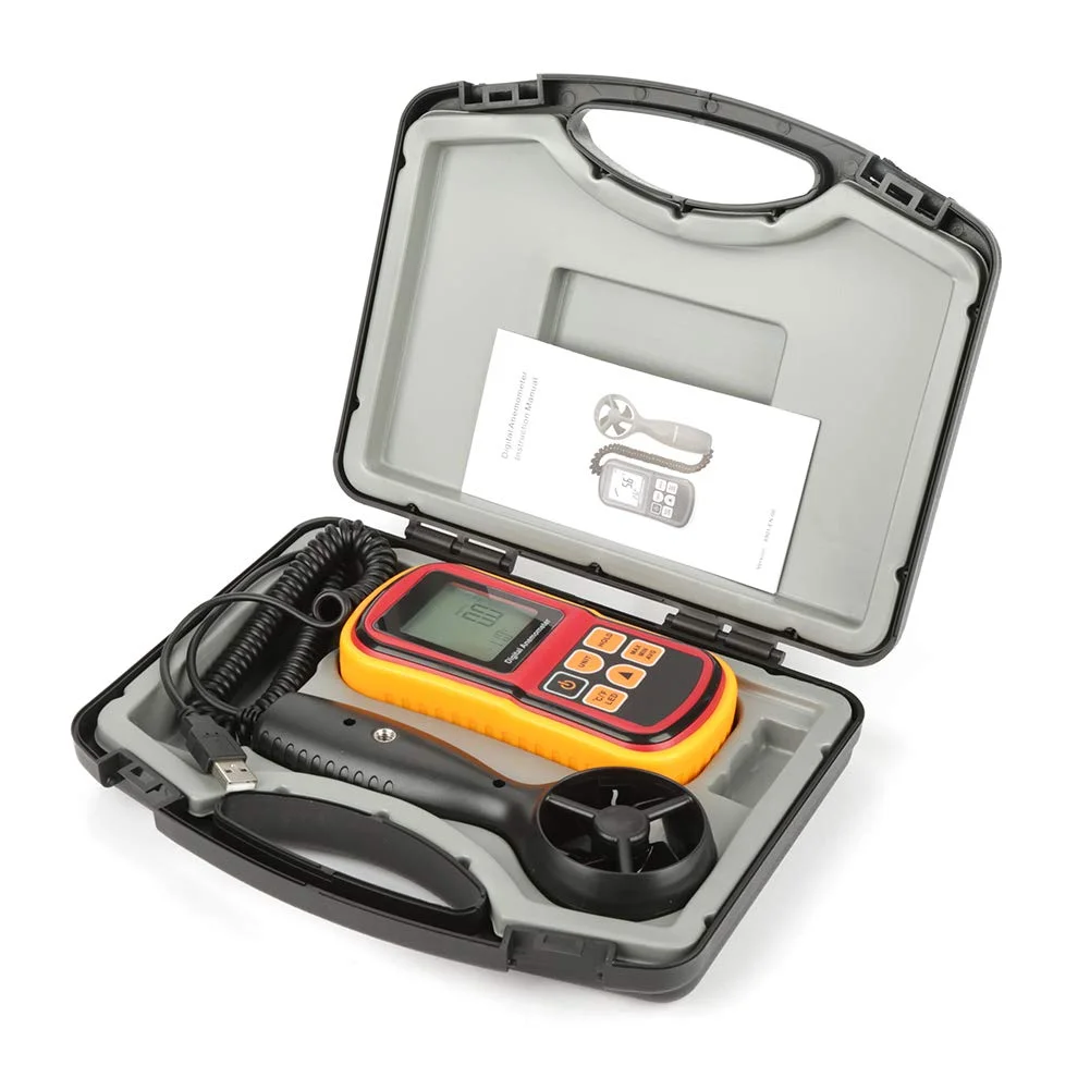 بادسنج بریلوکسا، سرعت سنج باد، تستر سرعت هوای دستی GM8901، سازگار با نظارت بر جریان هوای HVAC، دستگاه اندازه گیری دمای باد