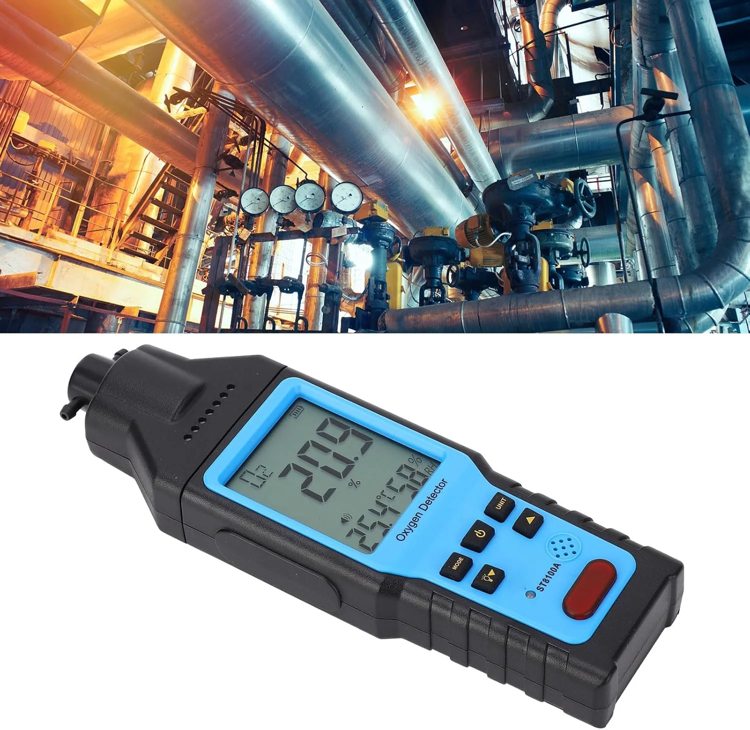 دستگاه تشخیص اکسیژن بریلوکسا، مانیتور قابل حمل با دقت بالا برای اندازه گیری غلظت گاز اکسیژن در خانه، خودرو، تونل نوردی، آزمایشگاه و صنعت