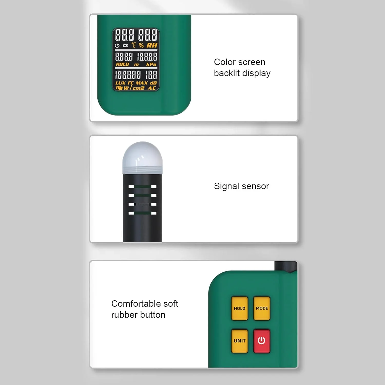 تستر محیطی بریلوکسا، دستگاه چند حسگر برای تشخیص دما، رطوبت و فشار هوا، مانیتور ارتفاع نویز LX DC 5V برای کتابخانه، کارگاه فضای باز