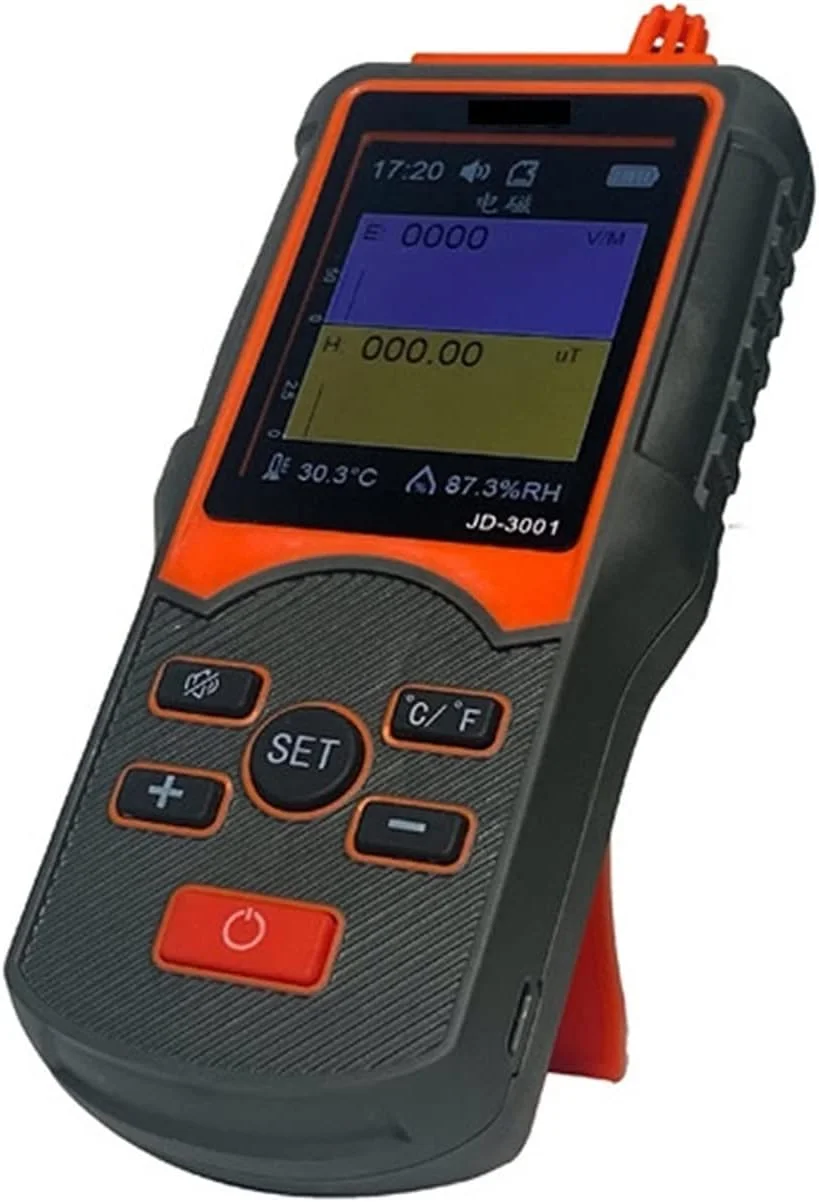 دستگاه تشخیص تشعشع BREAUX، شمارنده گایگر، دستگاه اندازه گیری تشعشعات الکترومغناطیسی، دما/رطوبت با قابلیت خروجی داده مدل JD-3001 برای بازرسی EMF خانگی