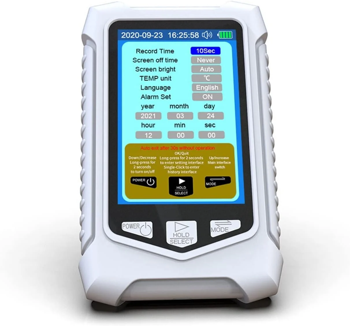 دستگاه تشخیص گاز برئو، دستگاه تشخیص ازن O3، دستگاه تشخیص ازن دستی قابل حمل، آلارم با صدای بلند و صفحه نمایش دیجیتال LCD