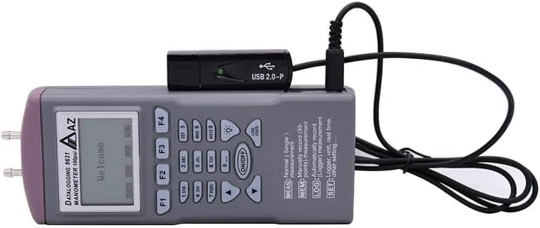 فشارسنج اختلاف فشار دیجیتال AZ9631 با دیتالاگر و محدوده 100 psi به همراه نرم افزار تست اختلاف فشار هوا