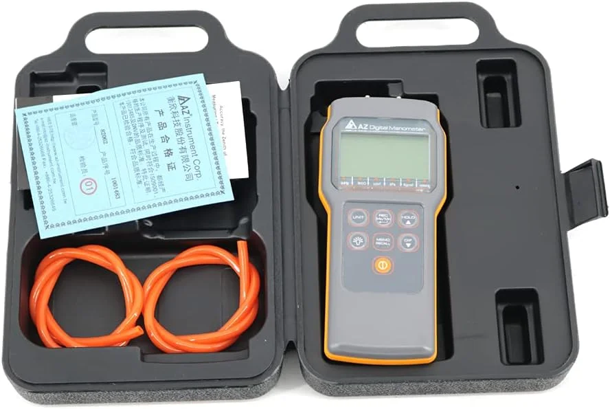 فشارسنج دیفرانسیل قابل حمل AZ82062، گیج فشار دیجیتال 6 psi