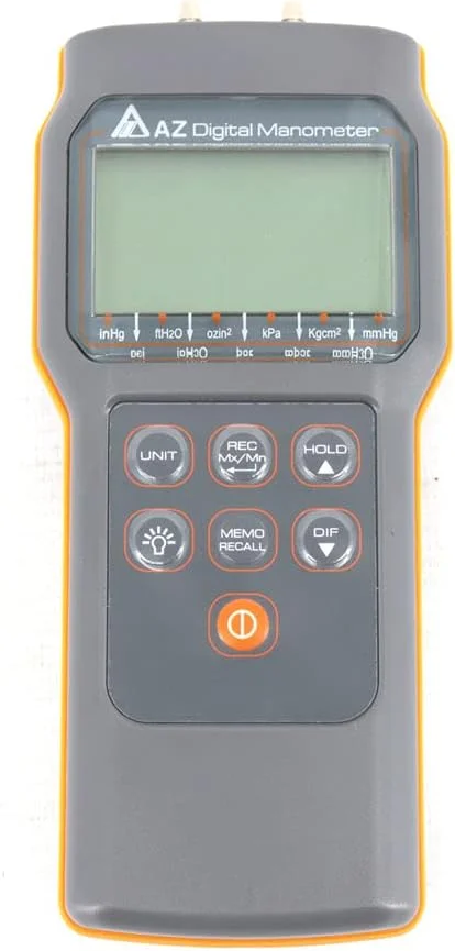 فشارسنج دیفرانسیل قابل حمل AZ82062، گیج فشار دیجیتال 6 psi
