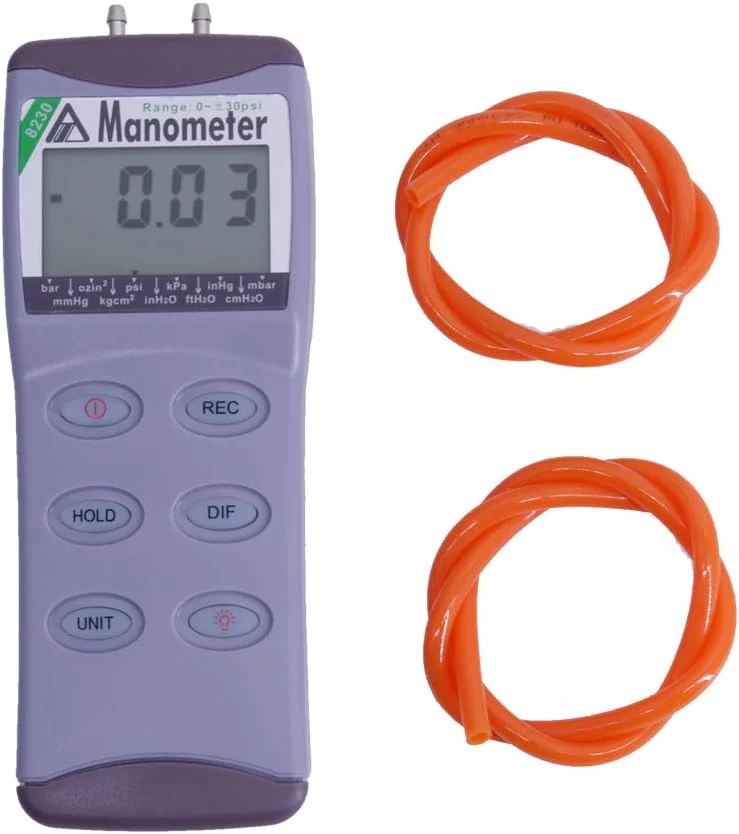 فشارسنج دیفرانسیل دیجیتال AZ8230، مانومتر قابل حمل، محدوده 0 تا 30psi، گیج فشار هوا