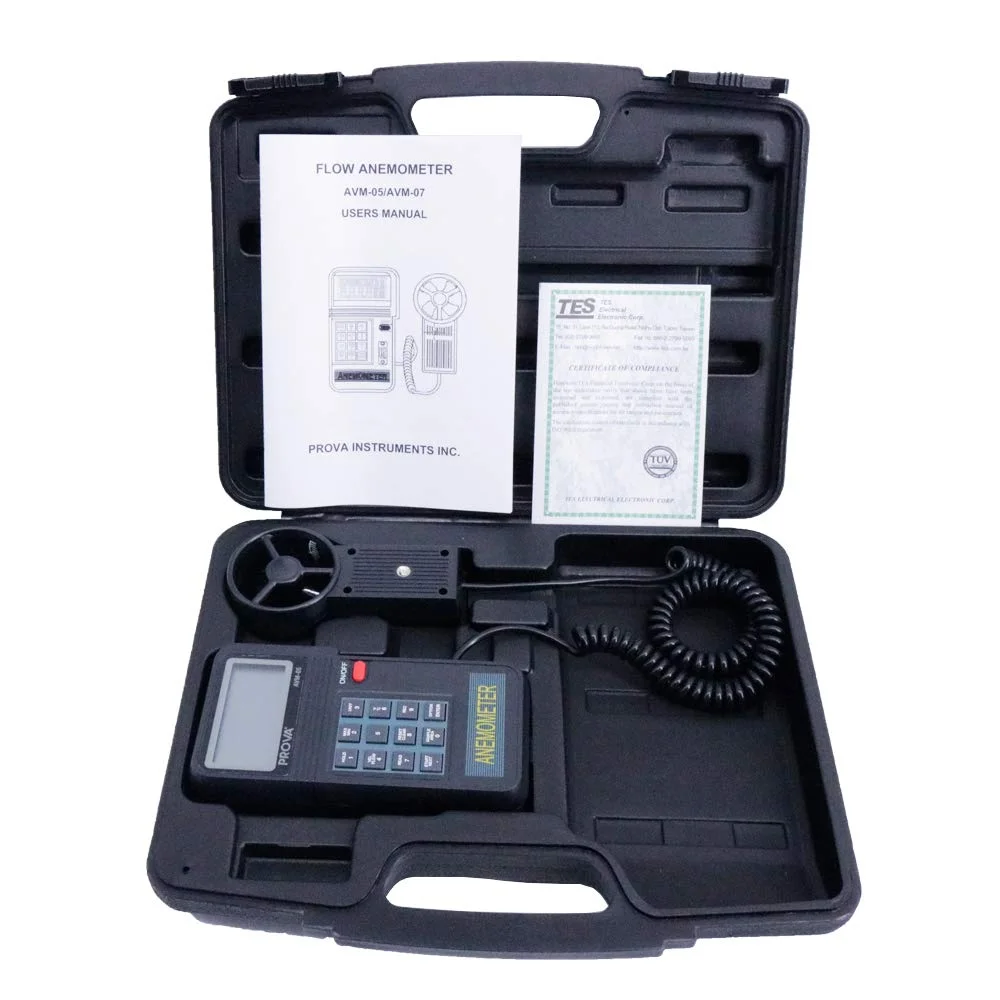 بادسنج دیجیتال AVM-05 ترموکوپل نوع K، دماسنج جریان هوا/دما